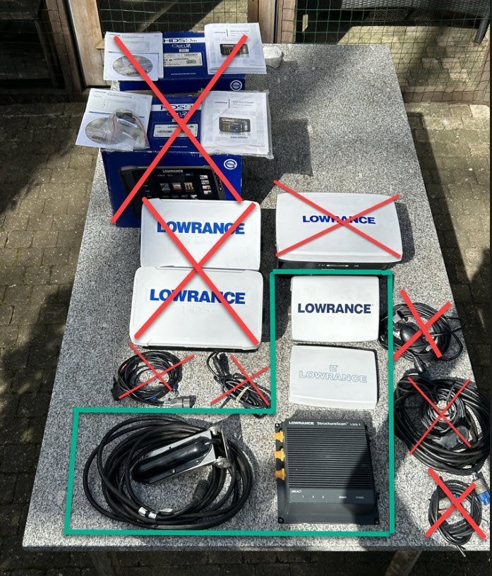 Lowrance fishfinder + LSS1 Structure Scan + Netwerk Module, Verzenden, Gebruikt, Kaartplotter of Fish Finder