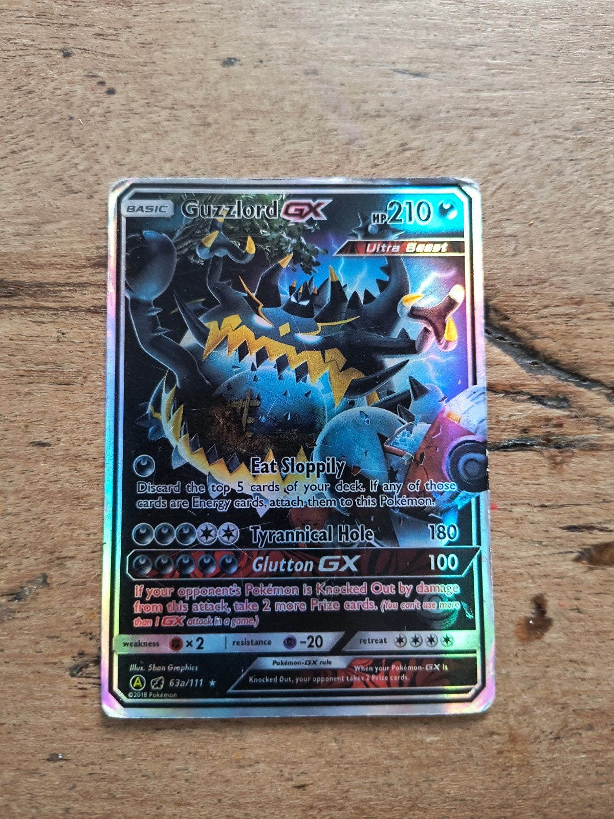 Guzzlord GX Pokémon kaart - Lichte beschadigingen, Ophalen of Verzenden, Gebruikt, Losse kaart