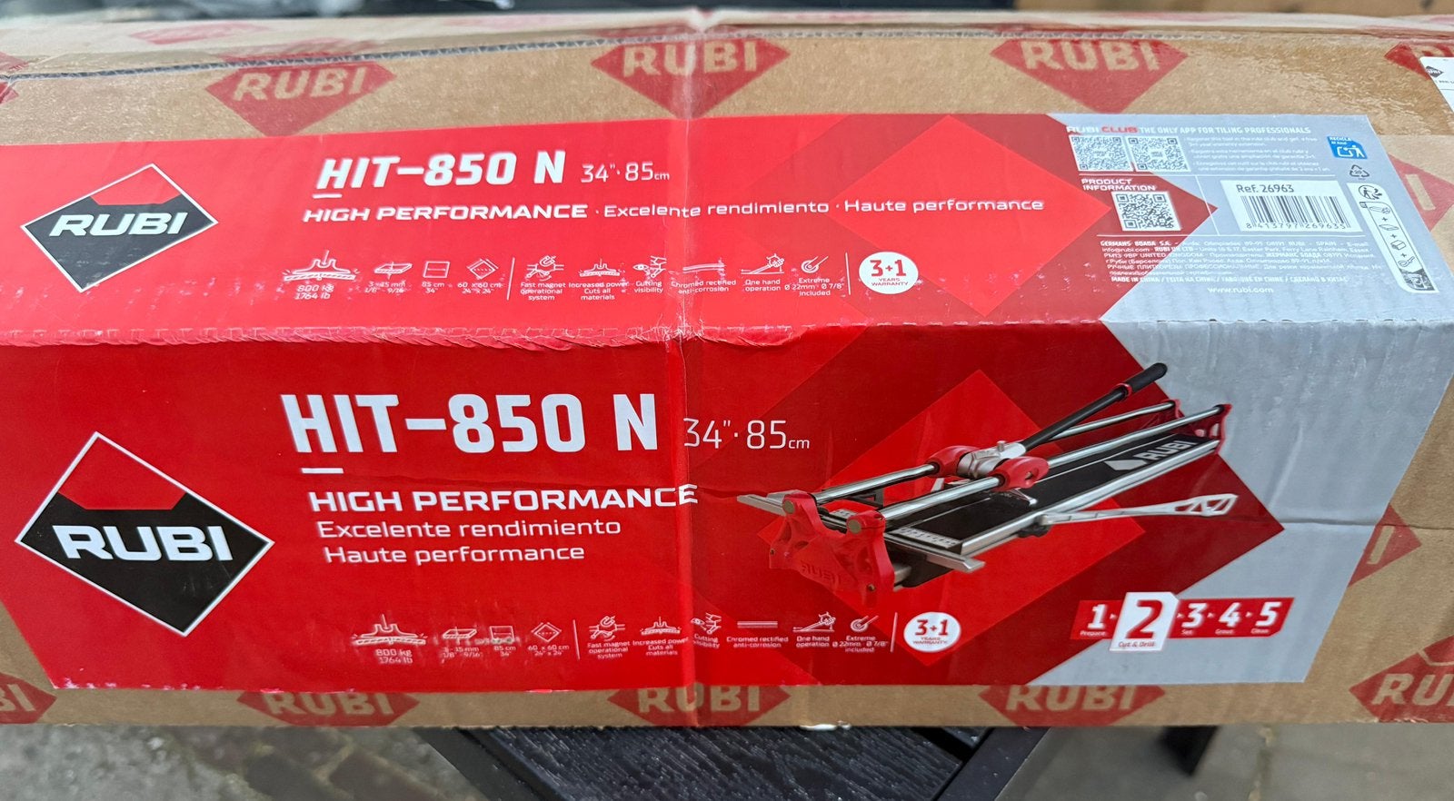 Nieuwe Rubi HIT-850 N Tegelsnijder | Ongebruikt, Overige materialen, 60 cm of meer, Nieuw, Ophalen of Verzenden
