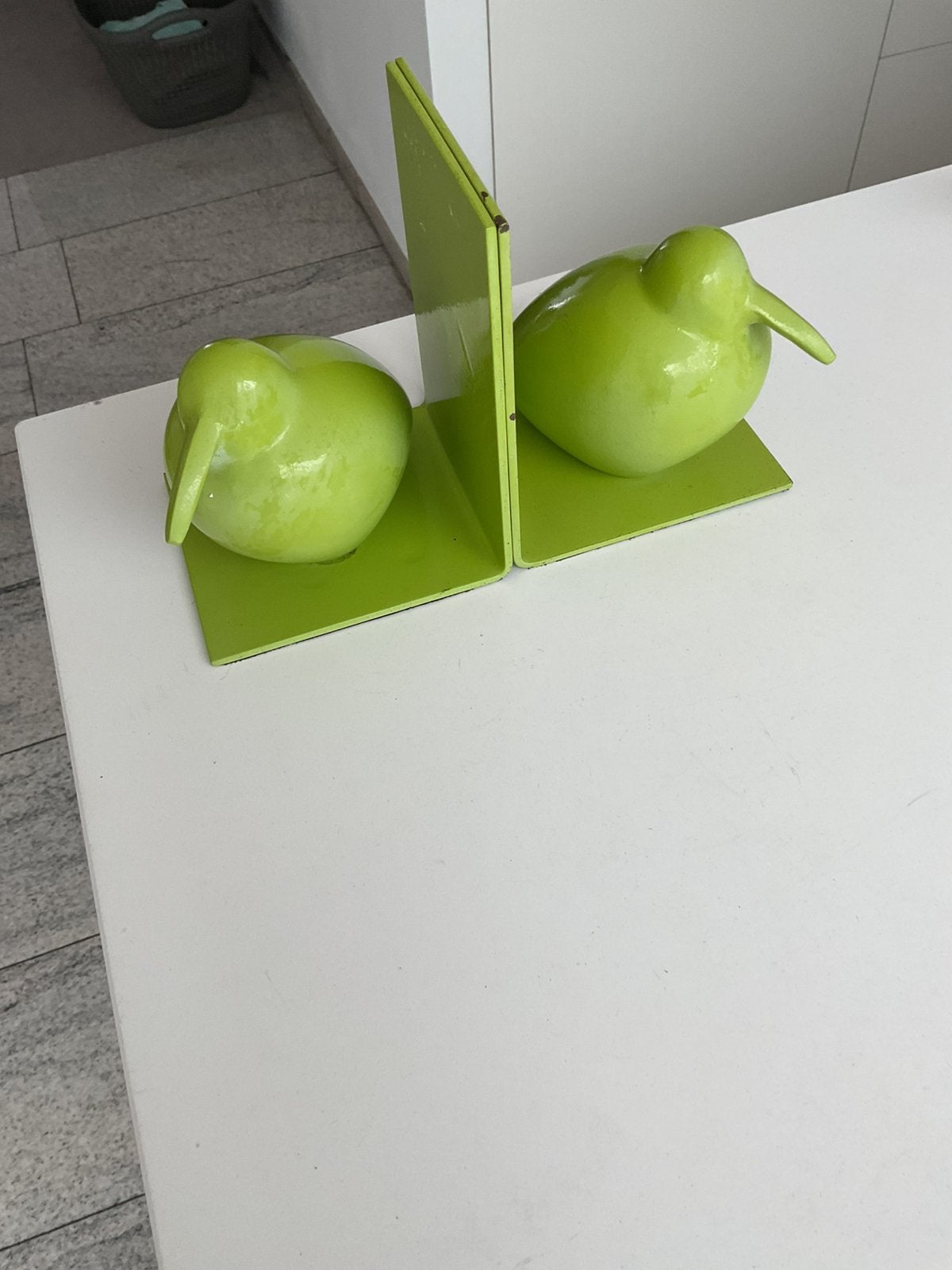 2 zware boekensteunen boek standaards met vogels, Ophalen of Verzenden, Gebruikt