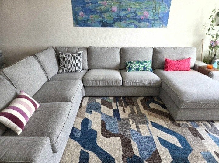 Kivik Modular Grey Corner Sofa 347x257cm, Ophalen, Zo goed als nieuw, Stof, Modern, lounge
