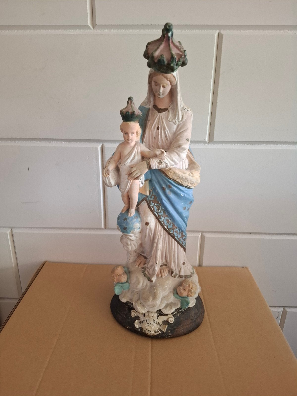 Antiek Mariabeeld 'Notre Dame des Victoires' - 46 cm, Ophalen