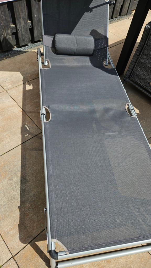 ligbed (lidl), Tuin en Terras, Ophalen, Gebruikt, Aluminium, Inklapbaar