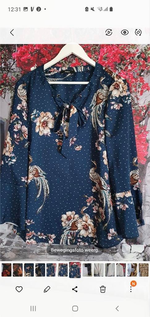 Bonita  mooie blouss mt 44, Kleding | Dames, Grote Maten, Verzenden, Nieuw, Blauw, Trui of Vest