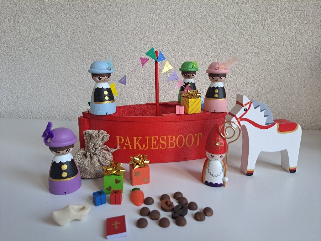 Pakjesboot sint en pieten pegdolls, Ophalen of Verzenden, Nieuw