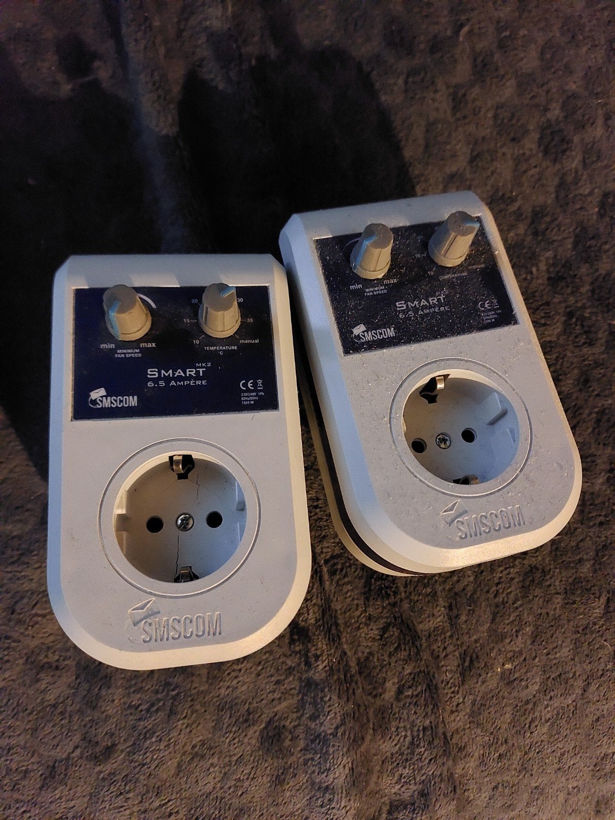 2x SMSCOM Ventilator Dimmer met Temperatuurregeling, Ophalen, Gebruikt