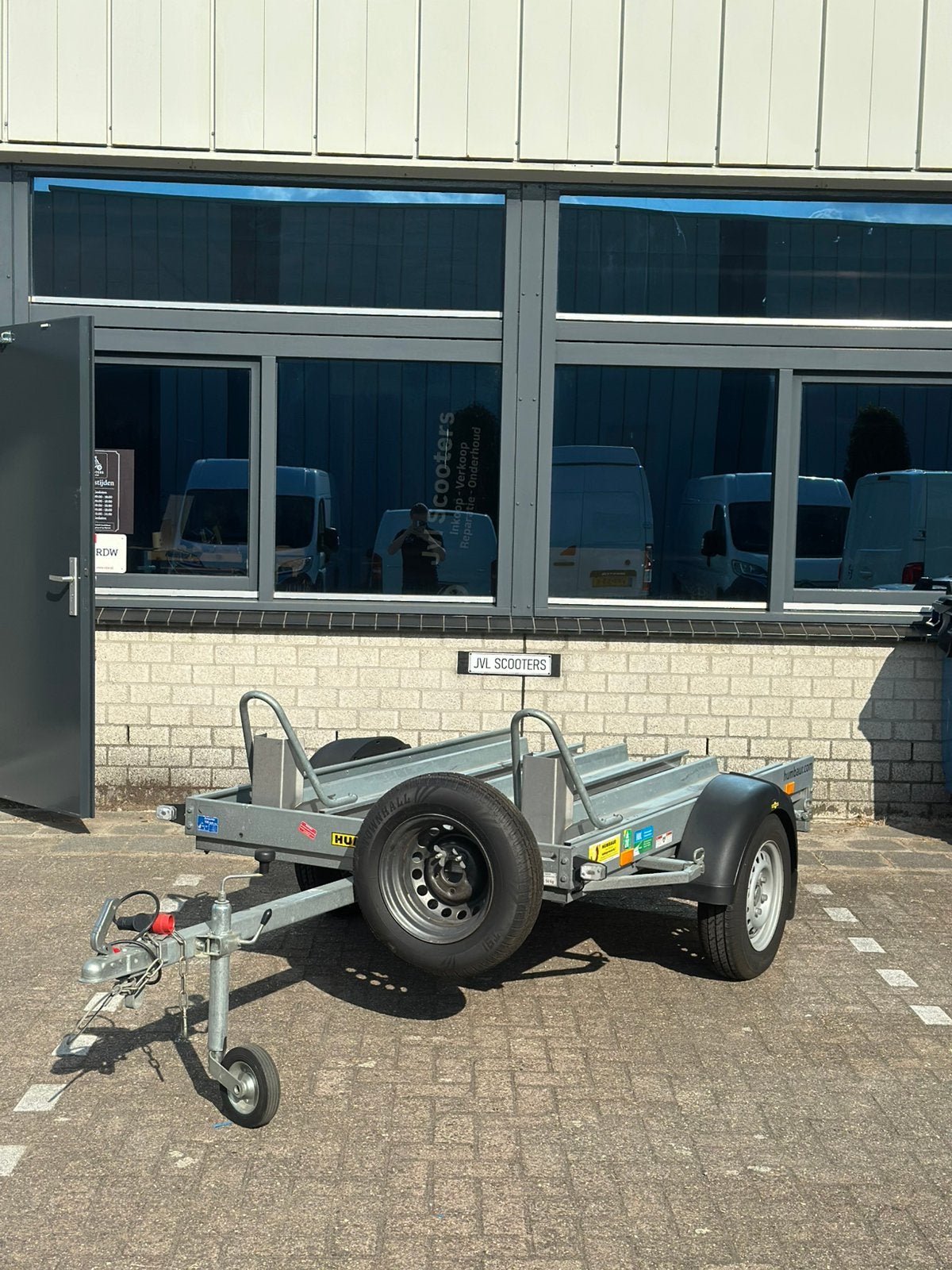 Humbaur Motor-/Scootertrailer Zeer net!, Jvl, Jvl, Zo goed als nieuw, Ophalen