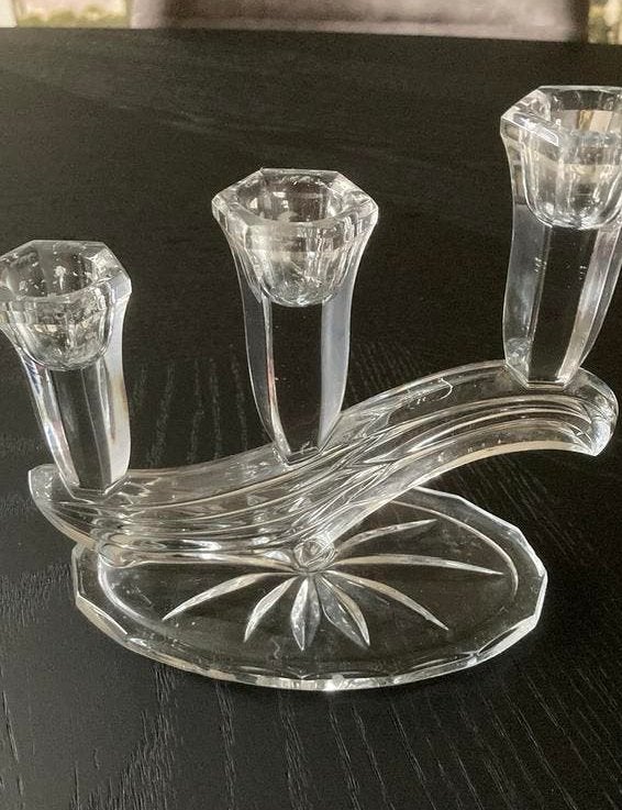 Art deco Buder Bleikristal W. Germany kandelaar, Ophalen of Verzenden