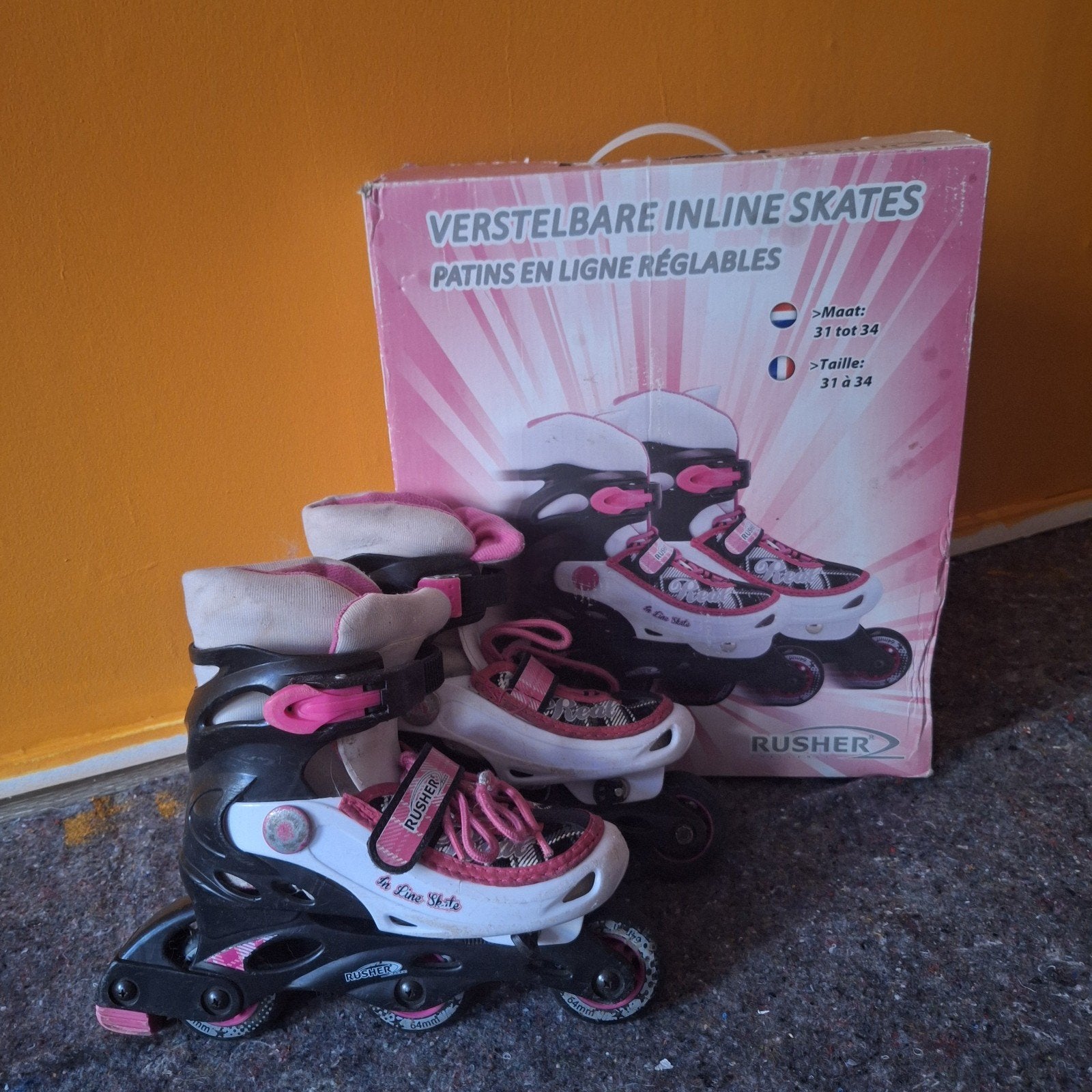 Verstelbare inline skates 31-34, Ophalen of Verzenden, Verstelbaar, Gebruikt, Kinderen