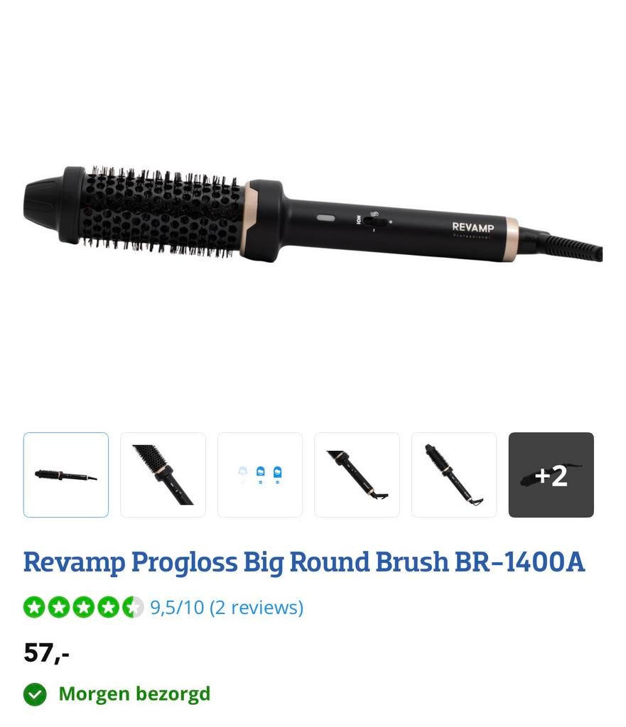 Revamp Progloss Big Round Brush BR-1400A (thermal brush), Ophalen of Verzenden, Zo goed als nieuw, Krultang of Stijltang