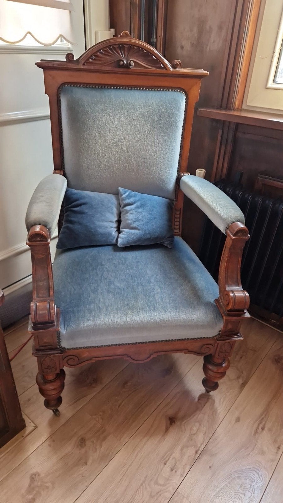 Antieke blauwe stoel, Antiek en Kunst, Ophalen