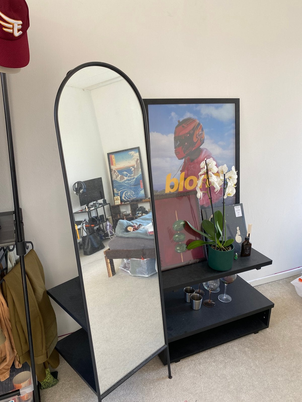 Standing Mirror with shelf, Ophalen, Minder dan 50 cm, Zo goed als nieuw, Minder dan 100 cm