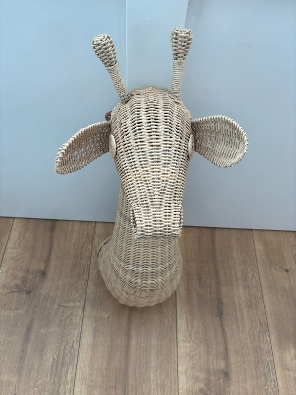Rotan Giraffe Hoofd Wanddecoratie, Ophalen, Beige, Boho, Zo goed als nieuw