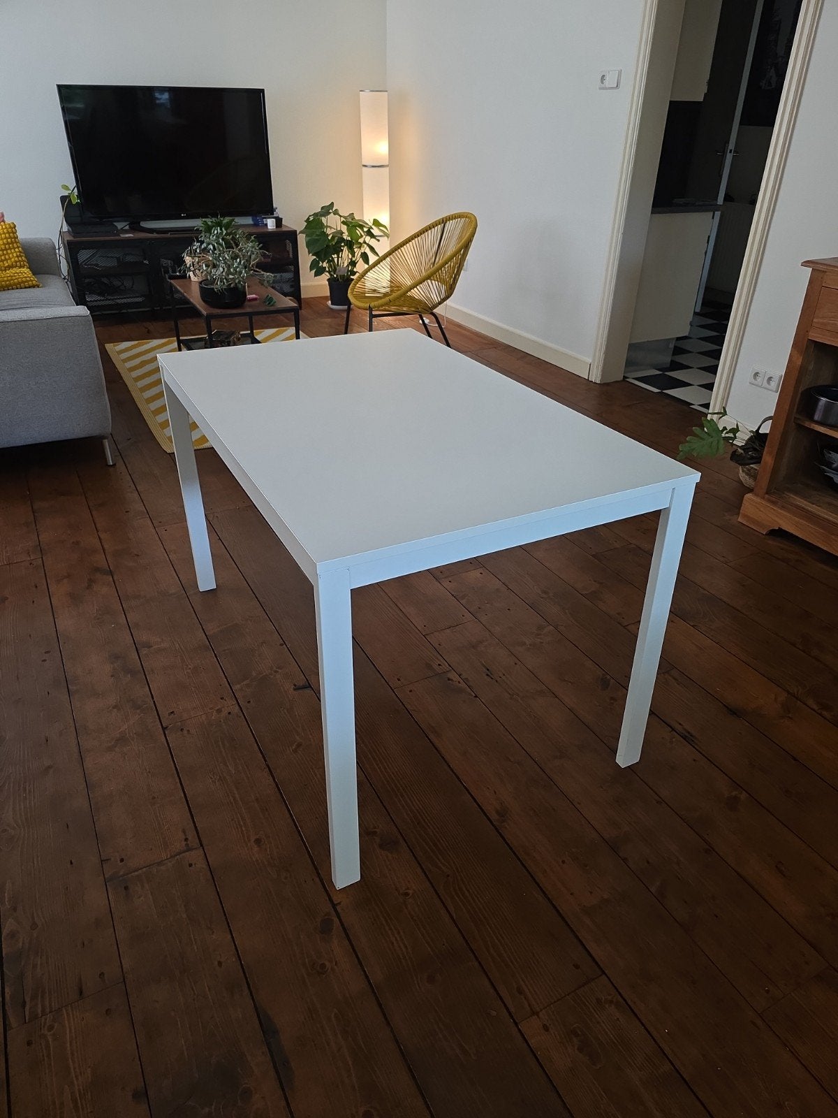 Ikea VIHALS uitschuifbare tafel - Wit, modern design, Ophalen, 100 tot 150 cm, Modern, Scandinavisch, Nieuw