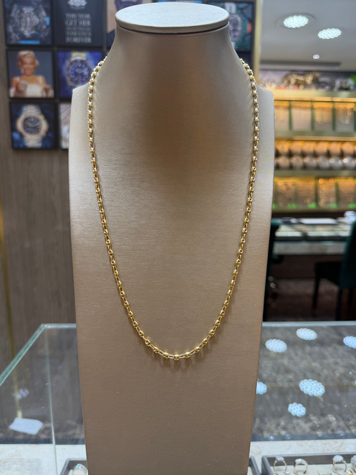 18KT Goud - 13.1 Gram - Ketting - KOFFIEBOON, Ophalen, Nieuw, Goud