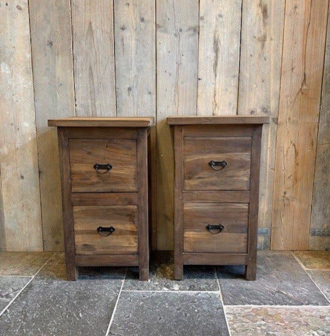 Set nachtkastjes teakhout, Huis en Inrichting, Ophalen, Nieuw, Minder dan 45 cm