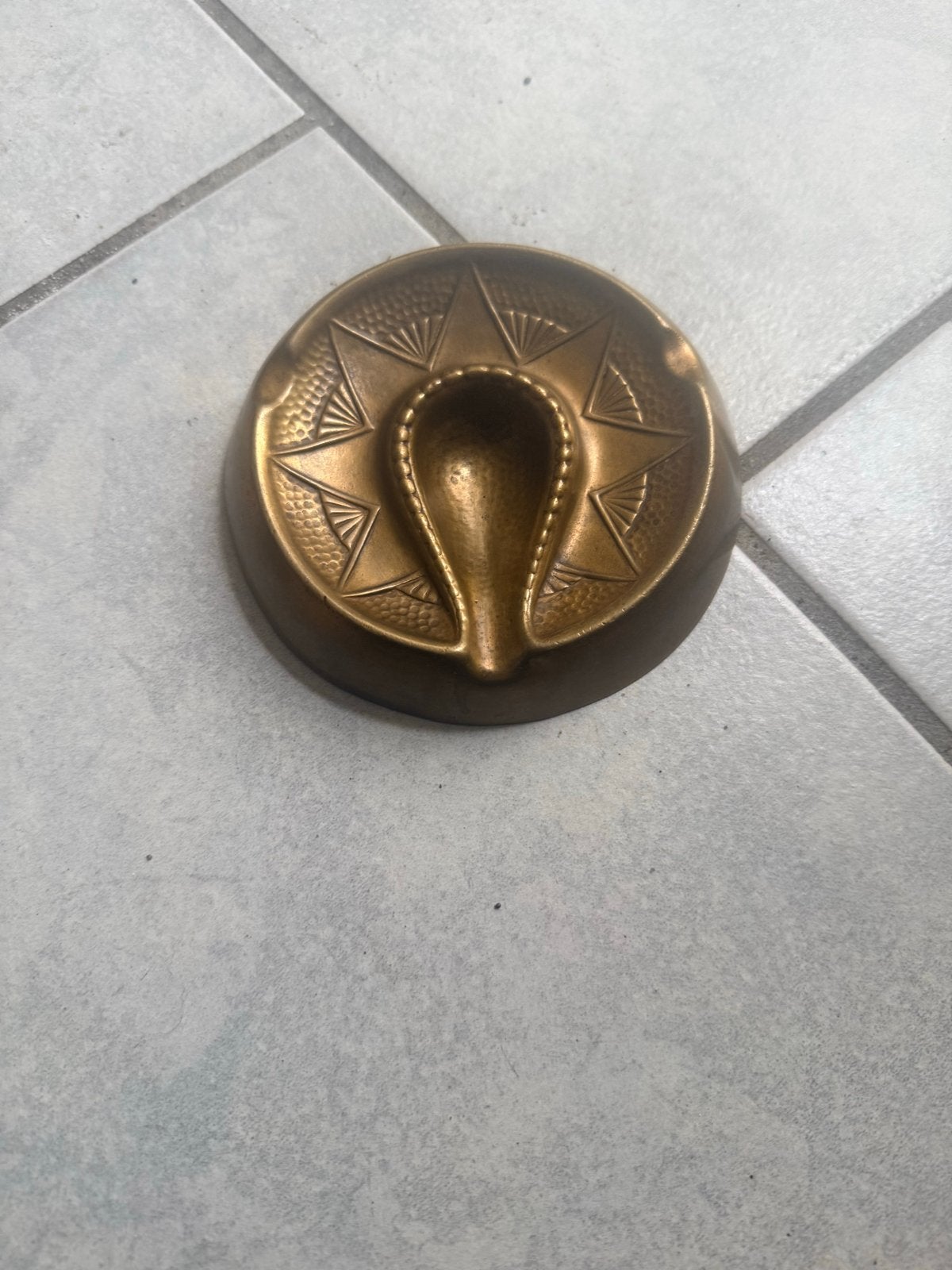 Koperen pijp asbak met hoefijzer design, Ophalen of Verzenden, Nieuw, Asbak