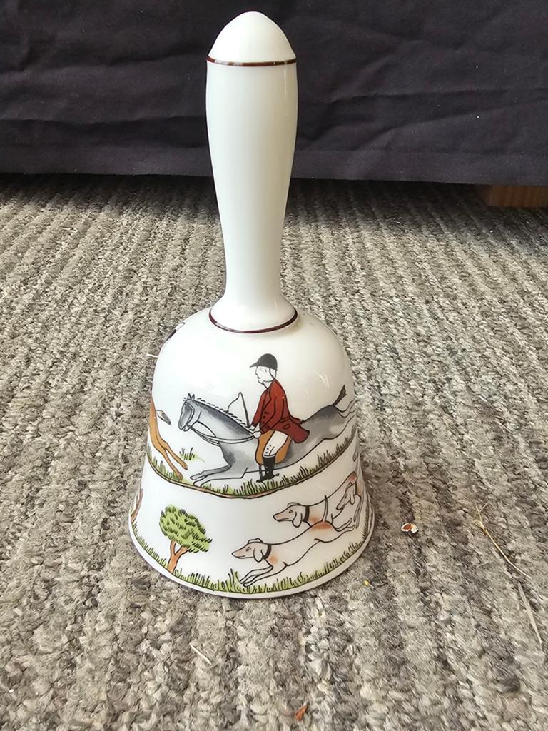 Coalport Hunting Scene bel - Made in England, Antiek en Kunst, Ophalen of Verzenden