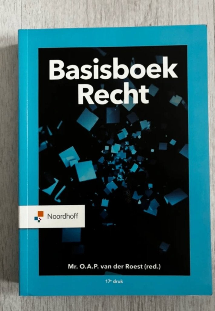 Basisboek recht, 17e druk, O.A.P. van der Roest, Zo goed als nieuw, Beta, HBO