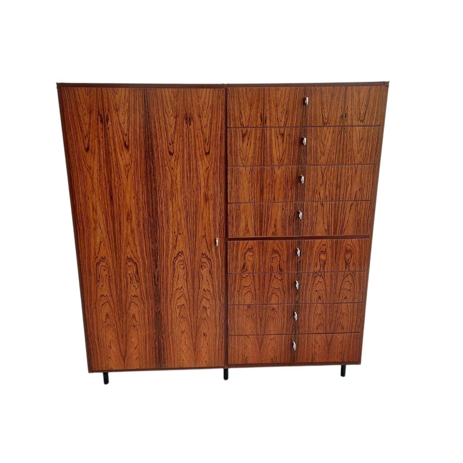 Vintage palissander ladenkast, opbergkast, Huis en Inrichting, Ophalen, Gebruikt, 100 tot 150 cm, 5 laden of meer