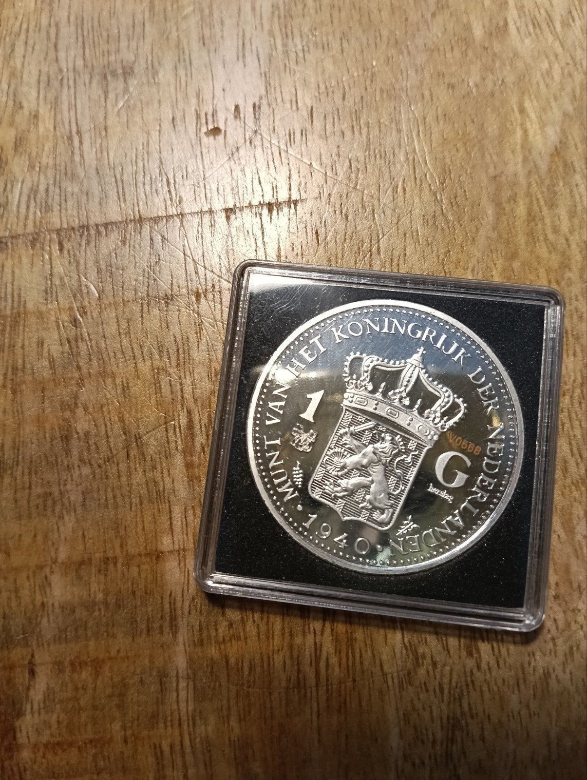 Zilveren  1 Gulden Wilhelmina 1940 in Londen, 1 gulden, Zilver, Ophalen of Verzenden, Koningin Wilhelmina