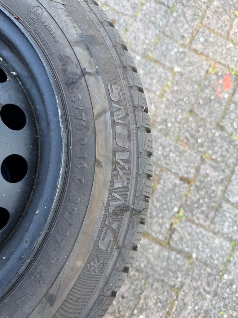 4 Winterbanden op velg - Snowvans 165/70 R14 C, Ophalen of Verzenden, Gebruikt