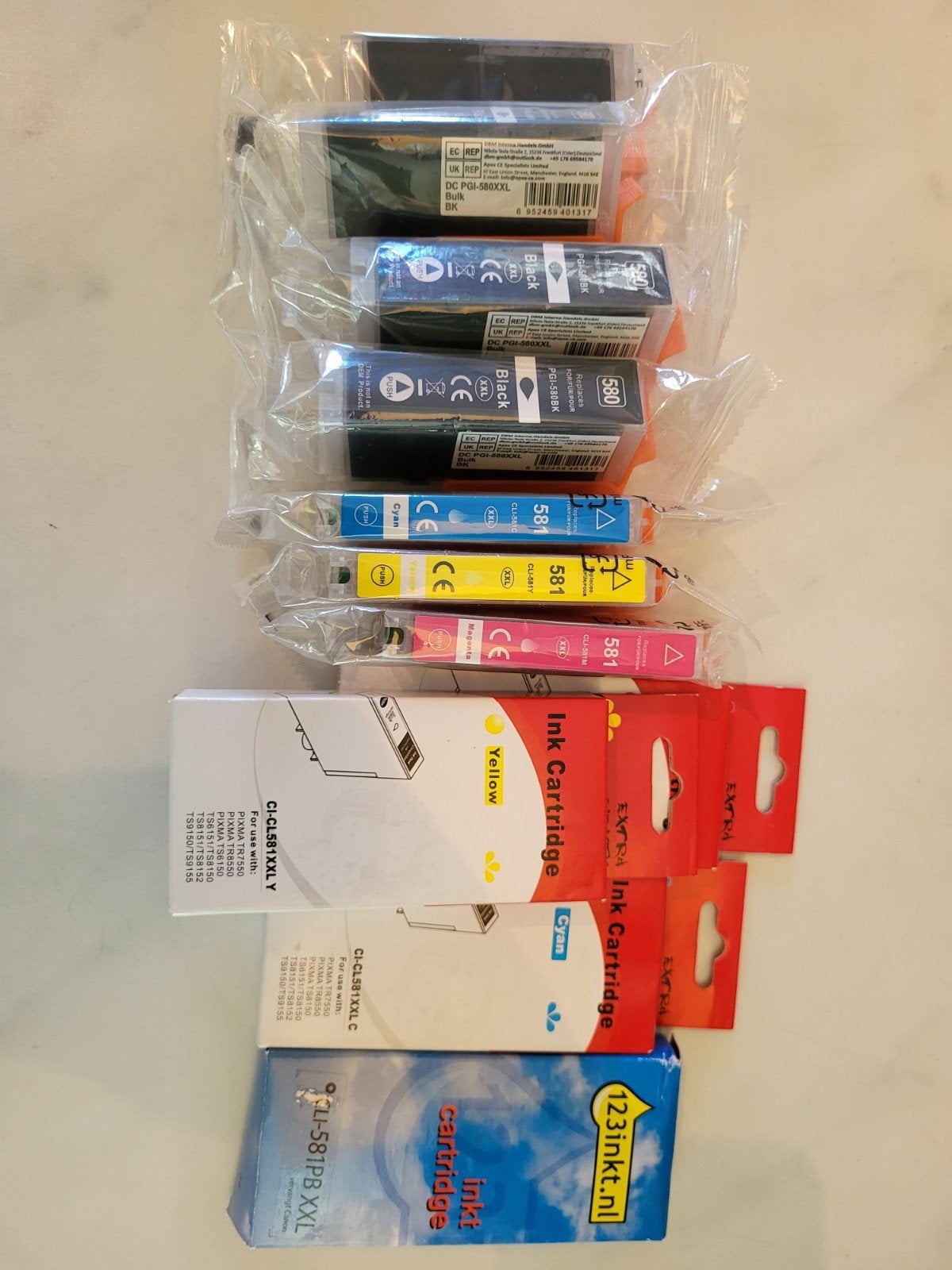 Inktcartridges voor Canon Pixma - PGI-580BK & CLI-581XXL, Ophalen of Verzenden, Nieuw, Cartridge, Compatibel (o.a. 123inkt.nl)