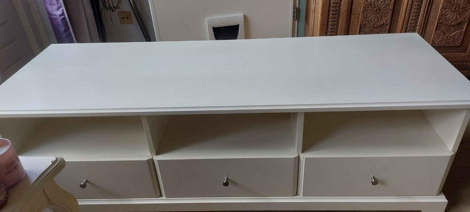 Ikea Liatorp TV-meubel - vandaag gratis af te halen, Ophalen, Gebruikt, 150 tot 200 cm, Minder dan 100 cm