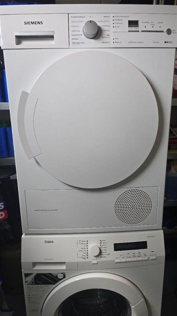 Prachtige set AEG wasmachine Siemens condens droger 100% OK, 6 tot 8 kg, Ophalen, Gebruikt, 85 tot 90 cm