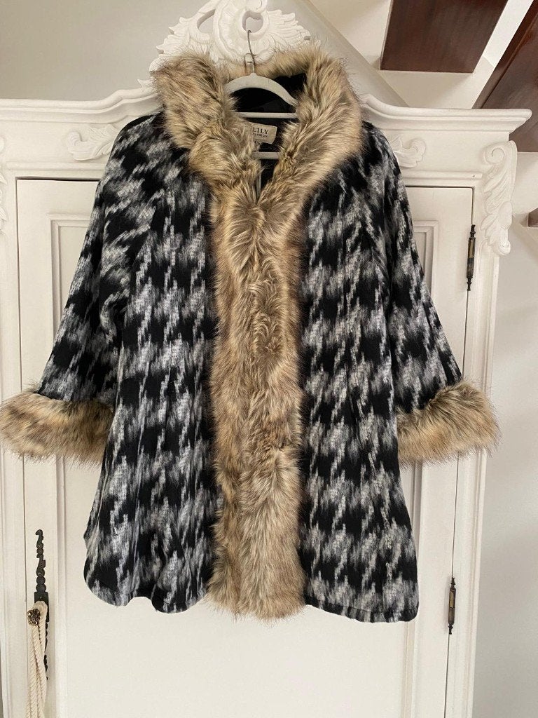 Elegante cape/ jas, Maat 38/40 (M), Meerkleurig, Nieuw, Ophalen of Verzenden