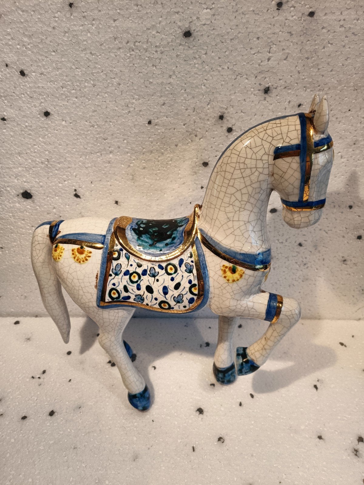 Keramisch paardenbeeldje CHZ Pedralba Valencia craquelé, Antiek en Kunst, Ophalen of Verzenden