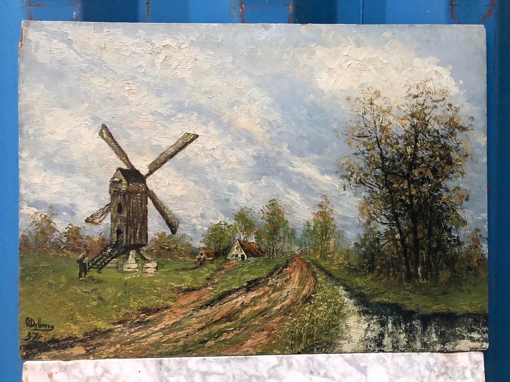 Landschap met molen, 1937, Ophalen of Verzenden