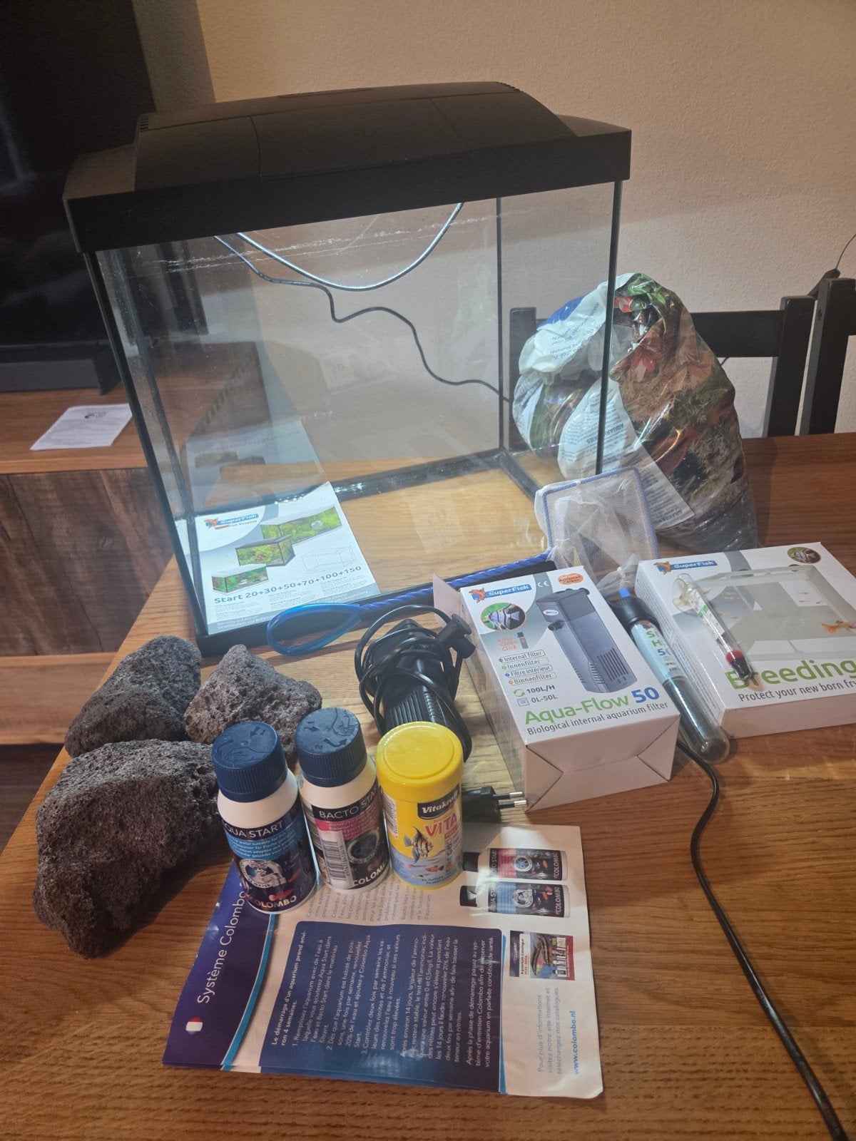 Complete aquariumopstelling (verwarming, thermometer en meer, Ophalen, Gebruikt, Leeg aquarium, Pomp