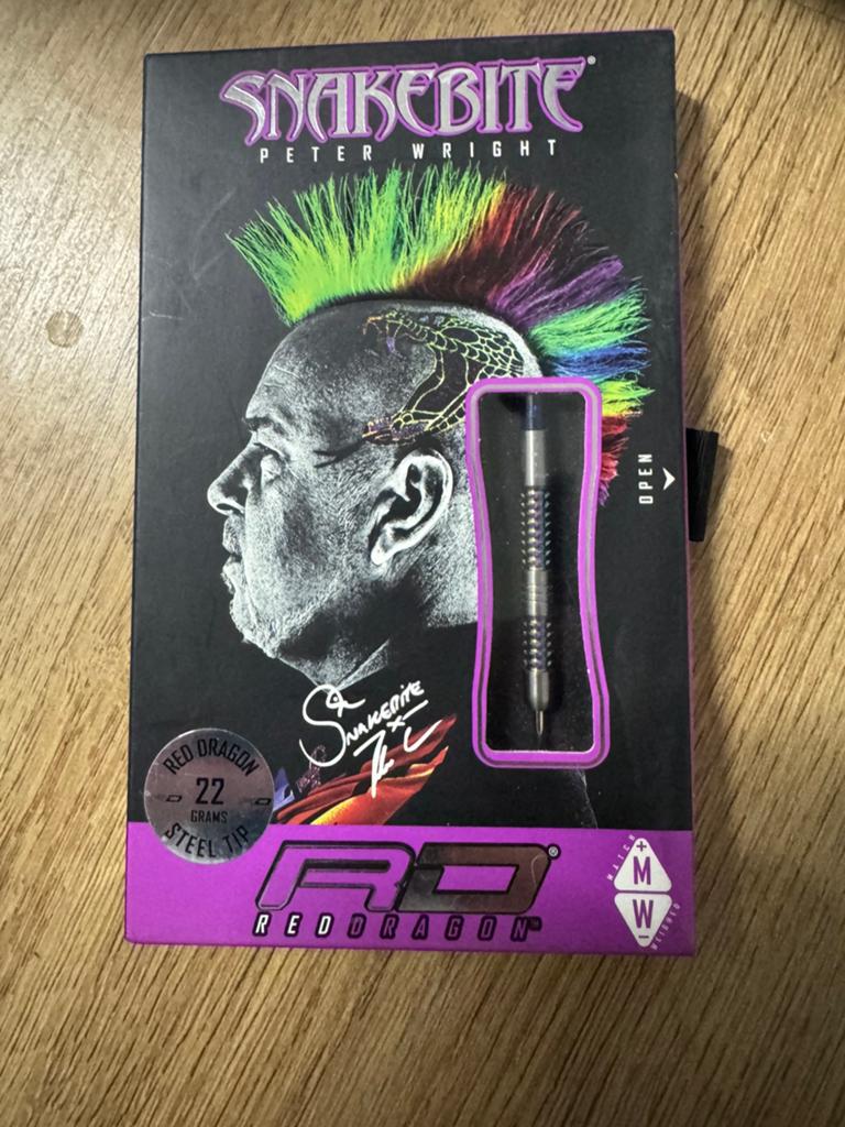 Nieuwe Peter Wright Rainbow Mamba Darts 22 gram - Opruiming, ., Nieuw, Ophalen of Verzenden, Red Dragon