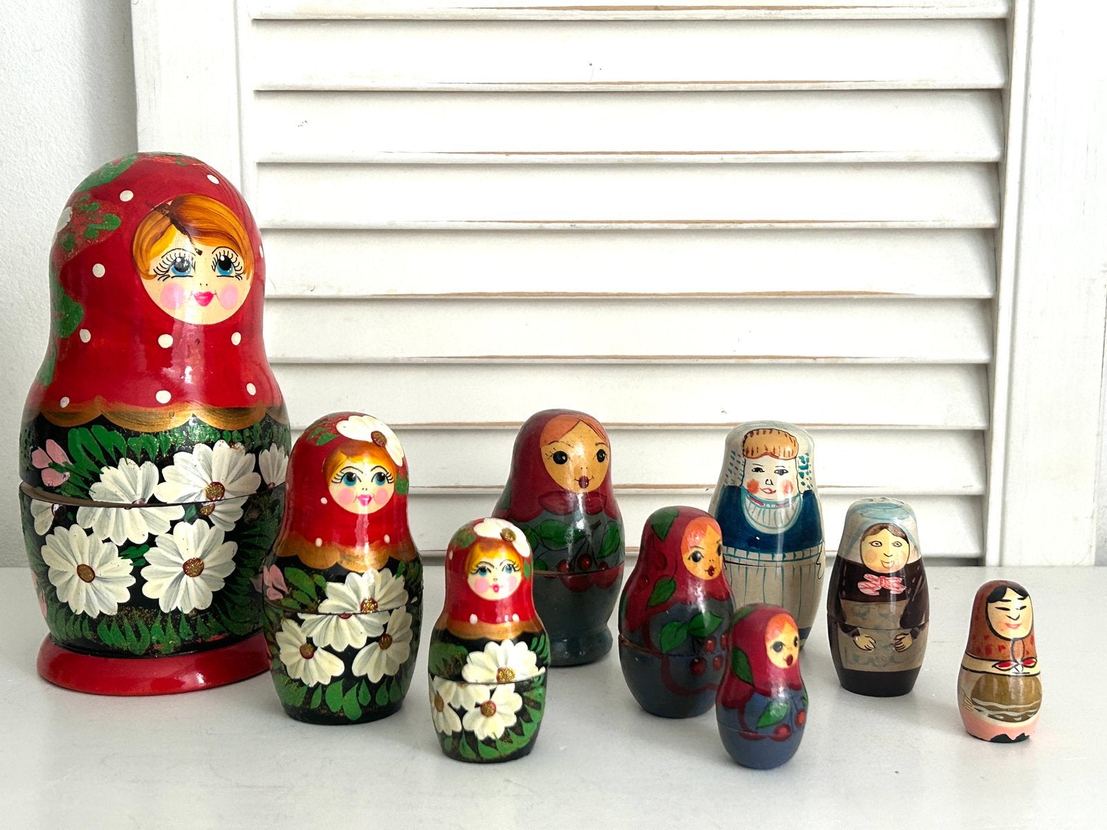 Vintage houten Russische matroesjka popjes, Ophalen