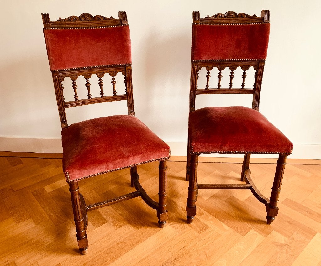 3 antieke eetkamerstoelen, 18e eeuw, handgesneden, Ophalen