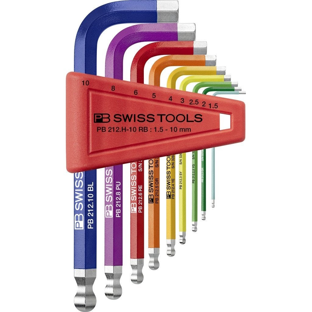 PB Swiss Tools 212.H-10 RB, rainbow inbussleutelset, kort, Ophalen of Verzenden, Nieuw