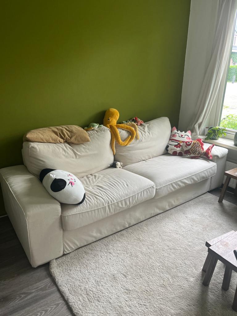 Mooie Kivik 3-zits bank in goede staat! Beige / creme, Ophalen, Gebruikt, 75 tot 100 cm, 200 tot 250 cm