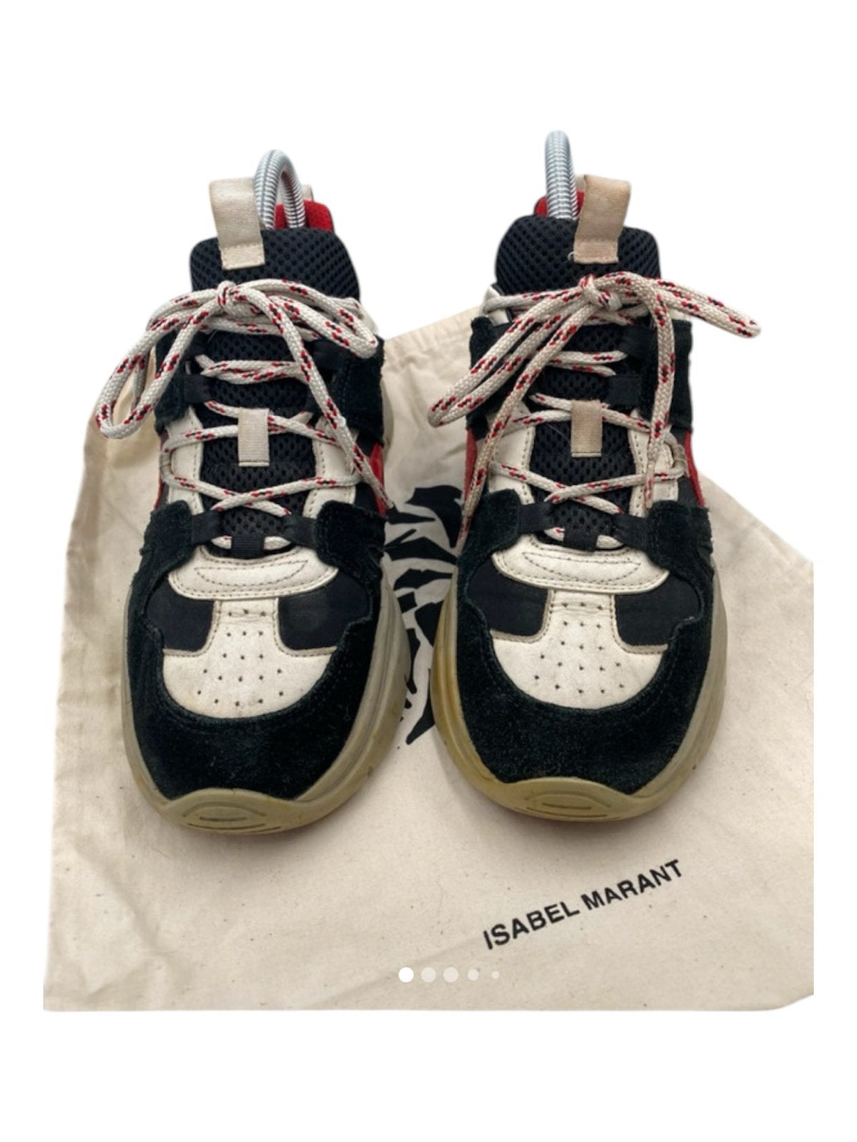 Isabel Marant Sneakers - Zwart/Wit/Rood izgs maat 40/41, Zwart, Ophalen of Verzenden, Sneakers of Gympen, Zo goed als nieuw
