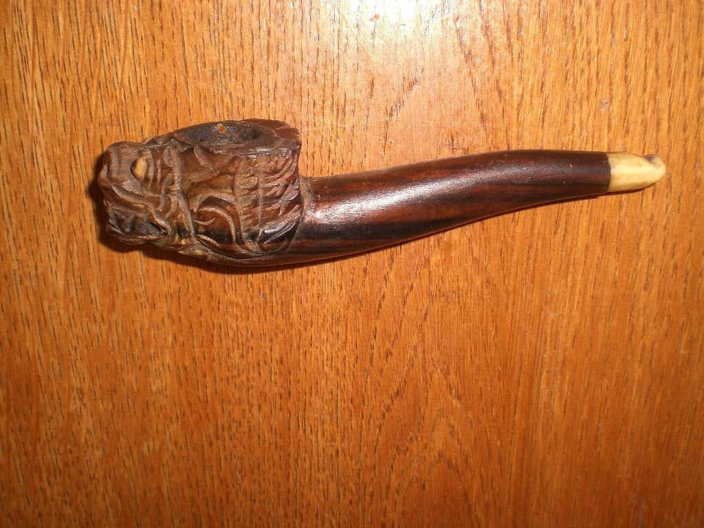 oude houten opium pijp, Ophalen of Verzenden