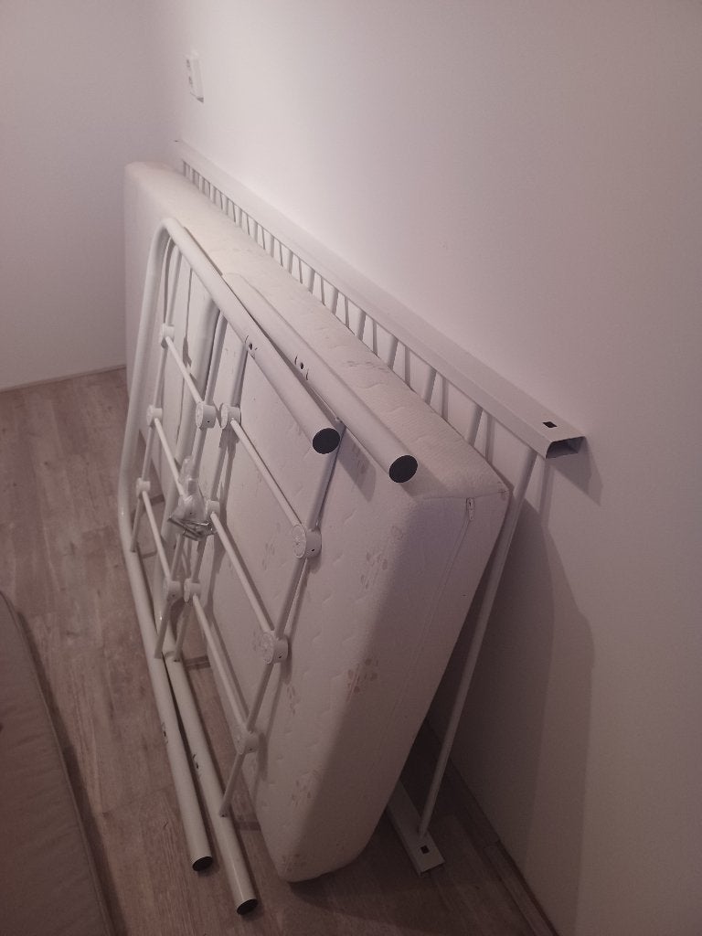 Bed, Ophalen, Eenpersoons, Hout, 90 cm