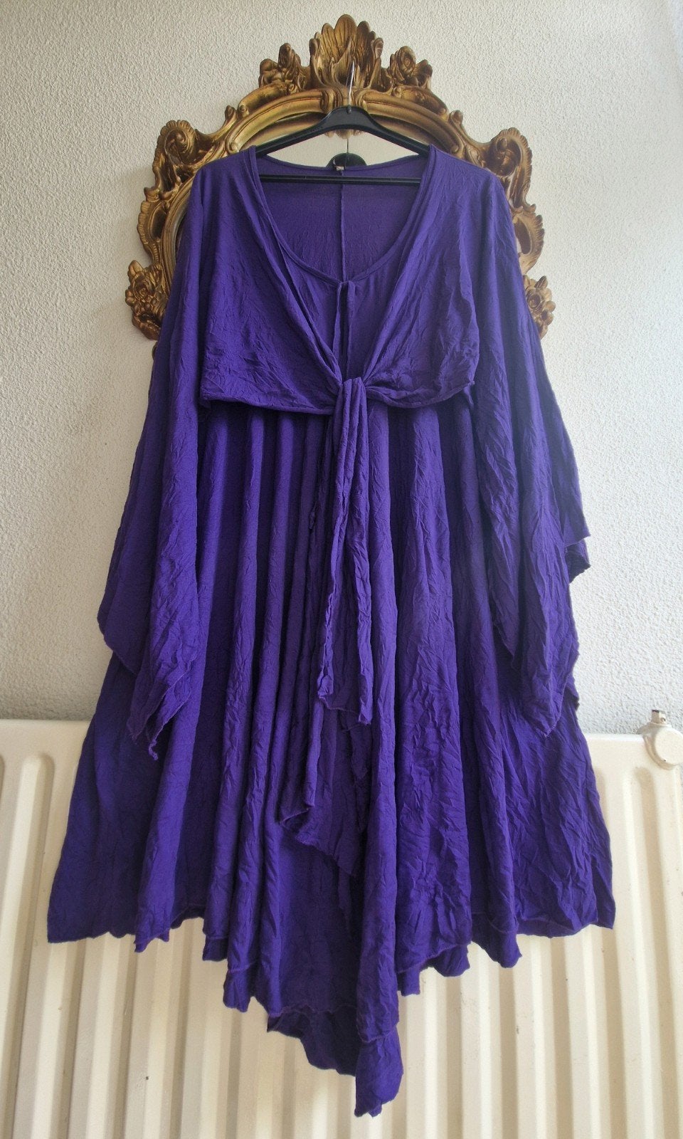 Yoek paars uniek wijd a lijn punt tuniek jurk wijde mouwen, Yoek, Blouse of Tuniek, Paars, Ophalen of Verzenden