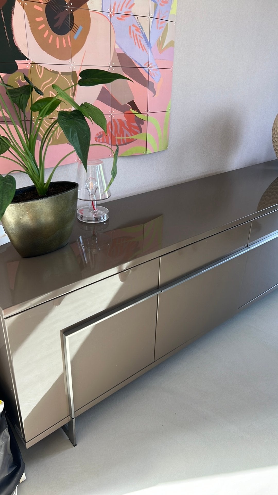 Bert Plantagie vision dressoirkast, kleur taupe hoogglans, Ophalen, Gebruikt, 200 cm of meer, Minder dan 100 cm