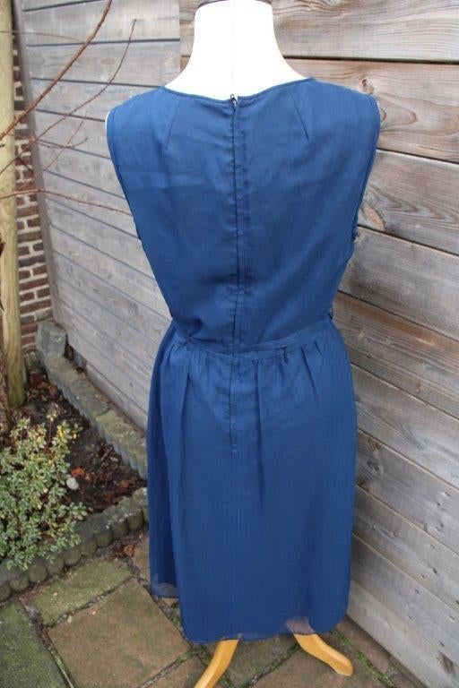 Jurk donkerblauw Mohr Kleider mt 42 Vintage Vaste prijs, Kleding | Dames, Maat 42/44 (L), Zo goed als nieuw, Knielengte, Mohr Kleider