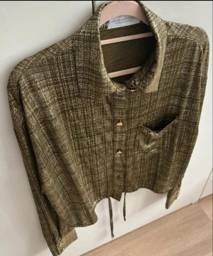 Amaya Amsterdam Oversized Blouse met Glinstering - Maat M, Kleding | Dames, Ophalen of Verzenden, Zo goed als nieuw, Maat 38/40 (M)