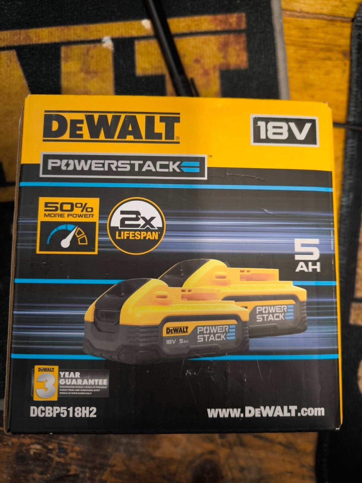 Nieuw in doos: 2x DeWalt Powerstack 18V 5Ah accu (DCBP518H2), Ophalen