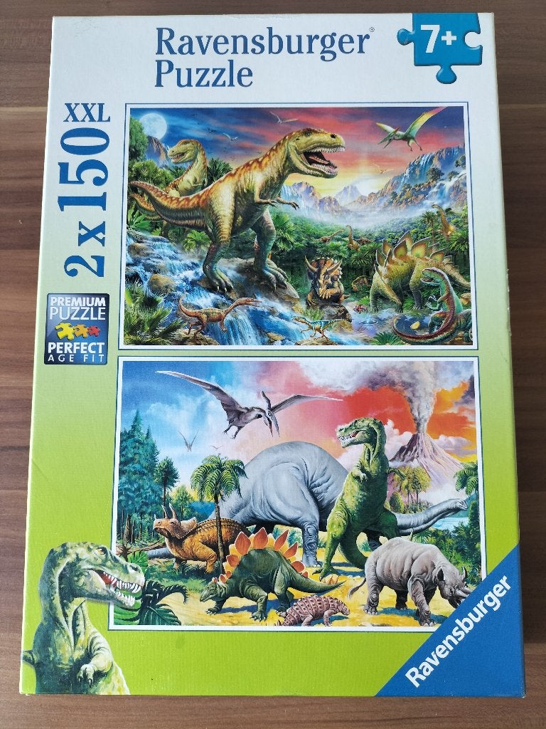 Puzzel Dinosaurussen / 2 x 150 XXL stukjes, 7+, Ophalen of Verzenden, Meer dan 50 stukjes, Zo goed als nieuw, 6 jaar of ouder