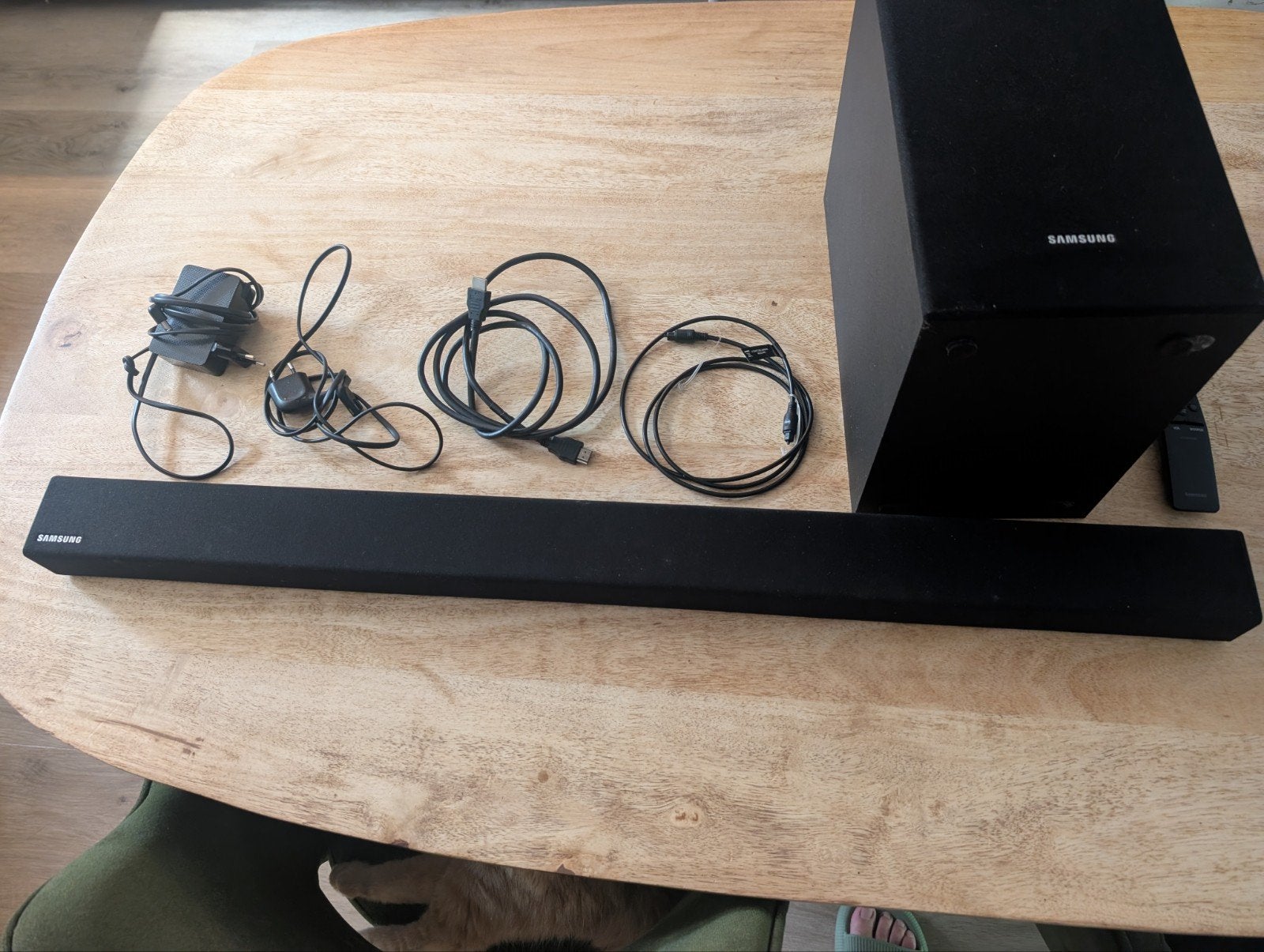 Samsung Soundbar PS-WR45B met draadloze subwoofer en kabels, Ophalen, Bluetooth, Gebruikt