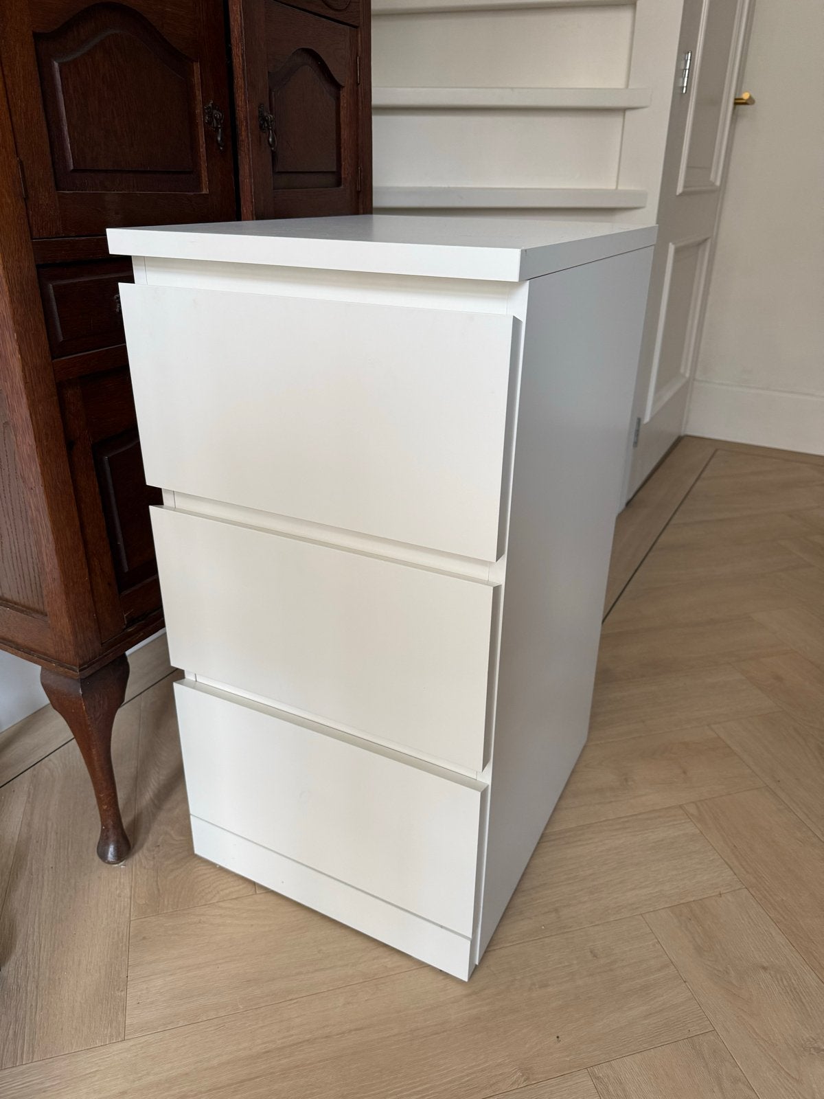 Witte ladekast met 3 laden - Ikea MALM, Ophalen, Overige materialen, Gebruikt, 100 tot 150 cm
