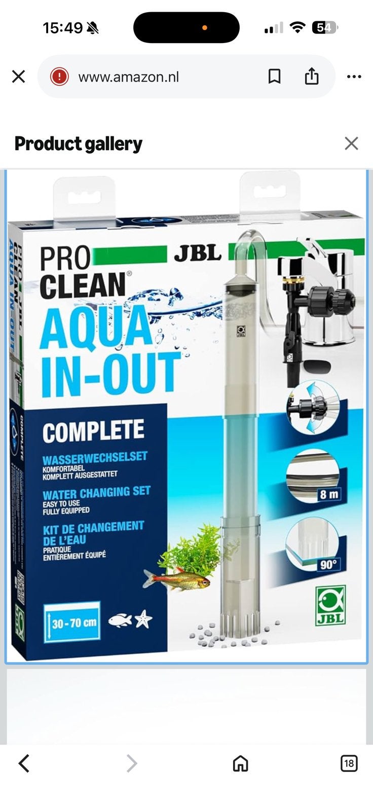 JBL Pro Clean Aqua In-Out Complete Waterwisselset, Ophalen of Verzenden, Zo goed als nieuw